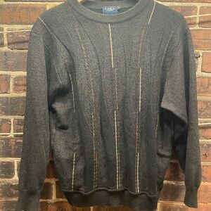 Pendleton Men's Black Sweater with Multicolor Stripes